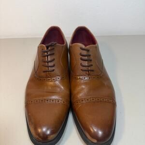 Stacy Adams Leather Cap Toe Oxford Dress Shoes Brown Mens Size 10.5